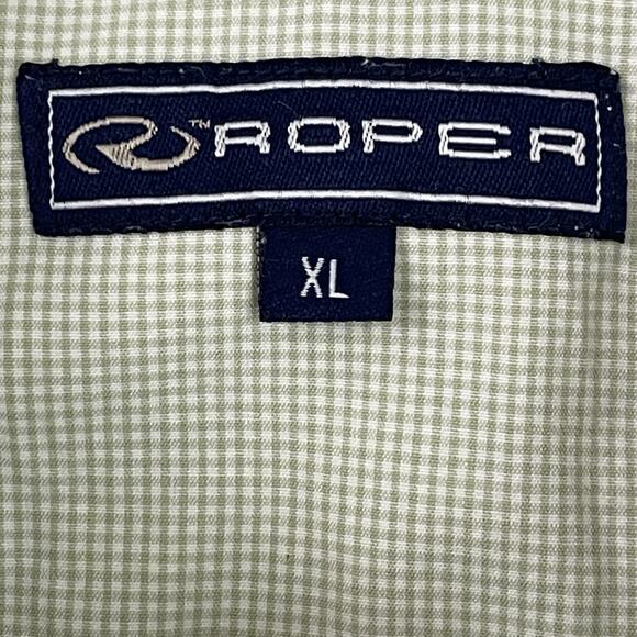 Roper Shirt Mens XL Green Button Down Long Sleeve 100% Cotton Western - Picture 2 of 11